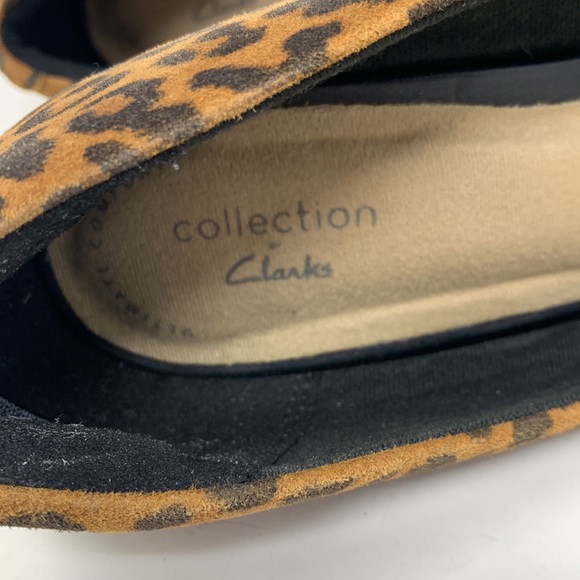 Clarks Illeana Tulip Leopard print leather upper high heel pumps shoes comfort - Picture 4 of 9